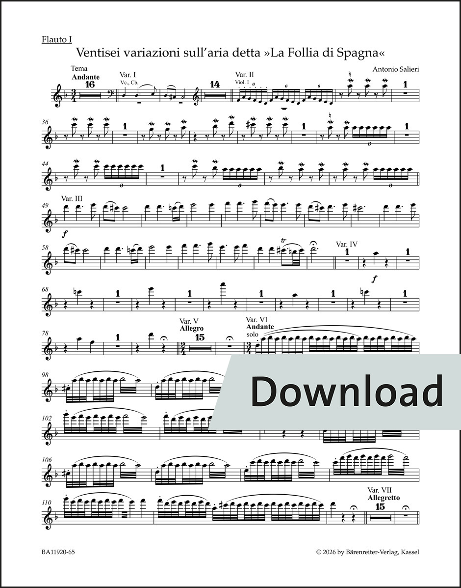 26 Variations on the Aria "La Follia di Spagna" for Orchestra