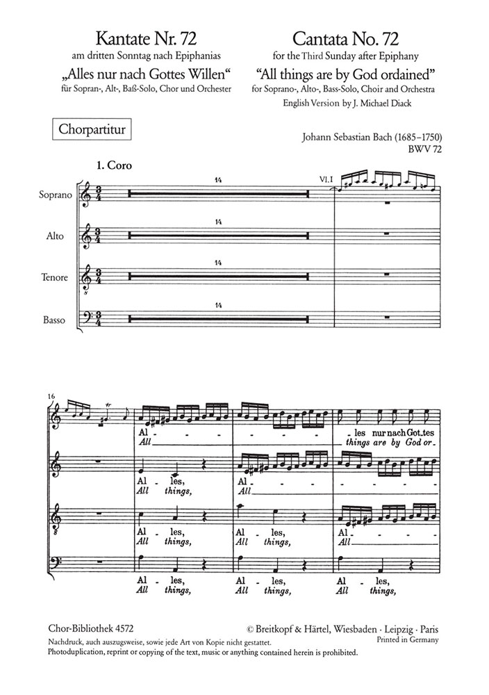 Cantata BWV 72 “All things are by God ordained”